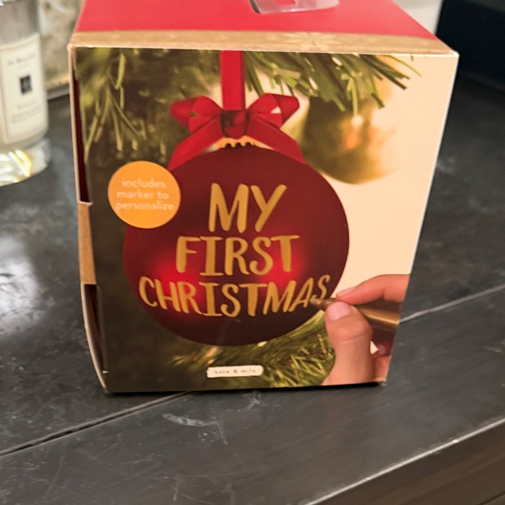 red and gold "My First Christmas" Ornament